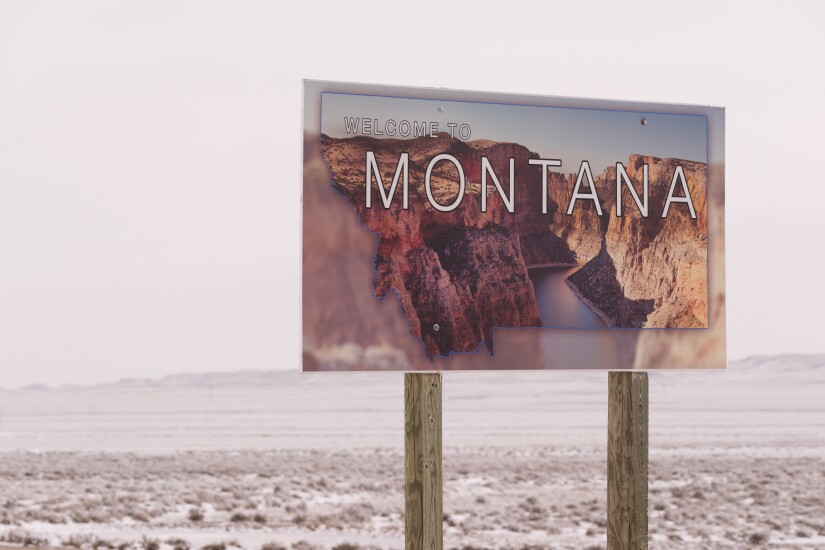 Welcome to Montana sign