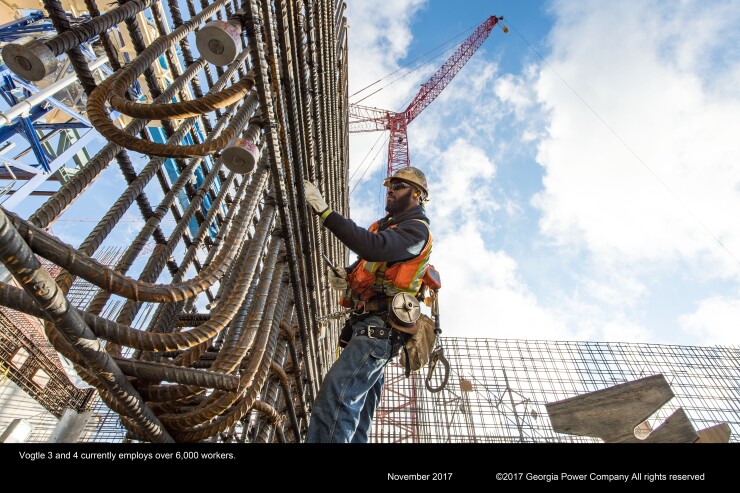 A worker at Georgia's Plant Vogtle in November 2017