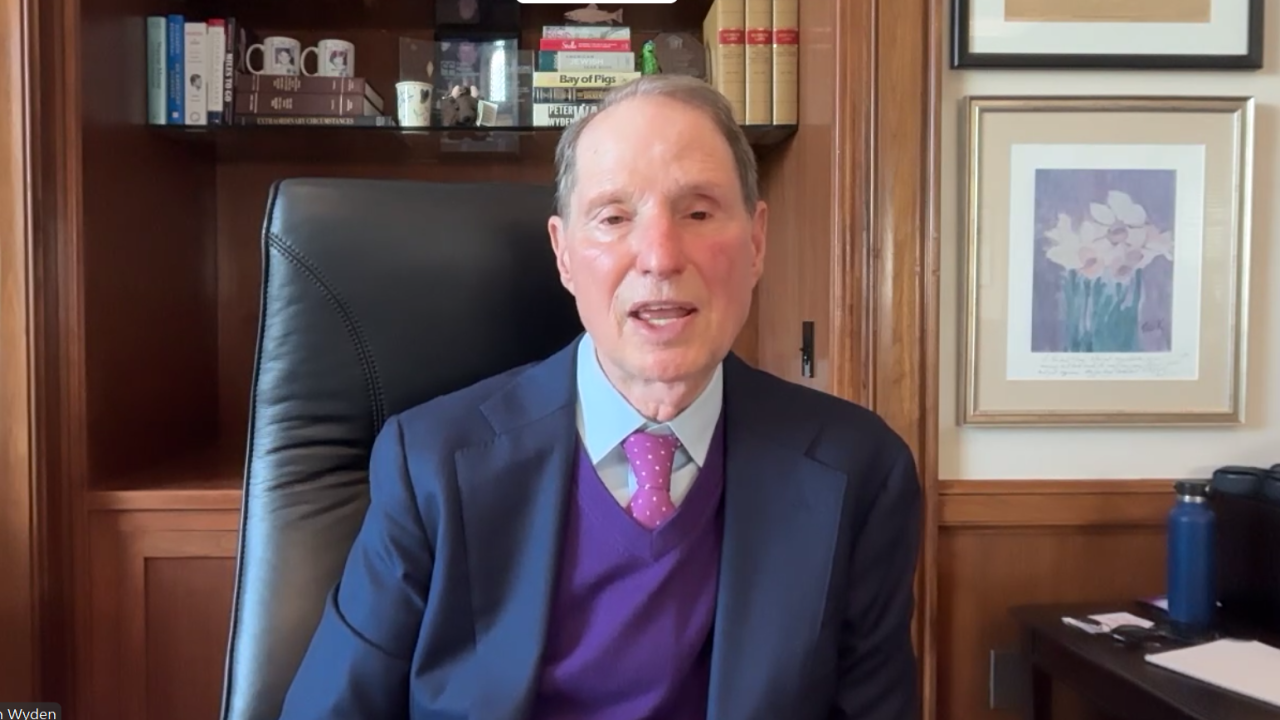 Sen. Ron Wyden, D-Oregon, in his office