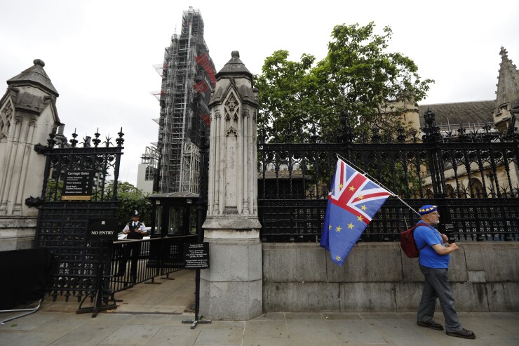 A pro-European Union Brexit protester