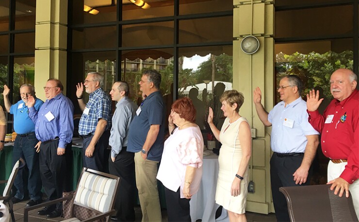 The 2018-2019 leaders of NCCPAP being sworn in
