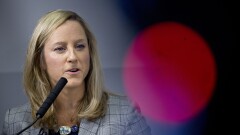 Kathy Kraninger, director of the Consumer Financial Protection Bureau, speaks during an event at the Bipartisan Policy Center in Washington on April 17, 2019.