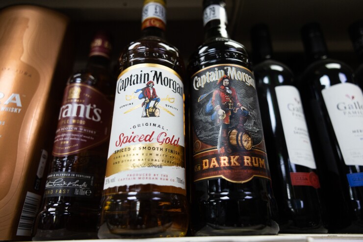 Captain Morgan's rum bottles in 2025
