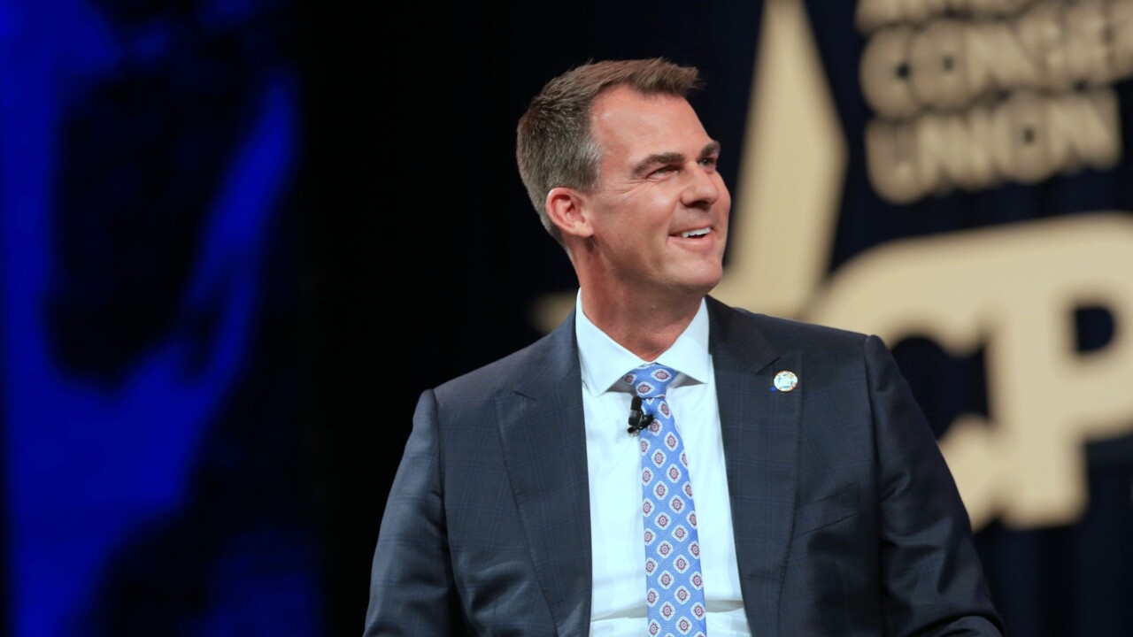 Oklahoma Gov. Kevin Stitt, elected in 2018, speaks at the Conservative Political Action Conference in Dallas on July 10, 2021.