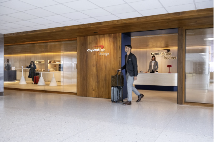 A picture of Capital One Lounge at Dulles International Airport.