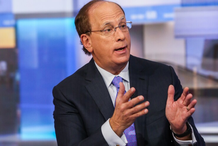 BlackRock CEO Laurence Fink said he hopes technology will account for 30% of revenue in the next five years.