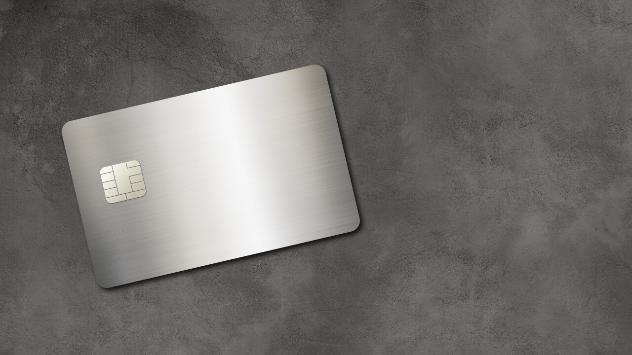 Metallic credit card
