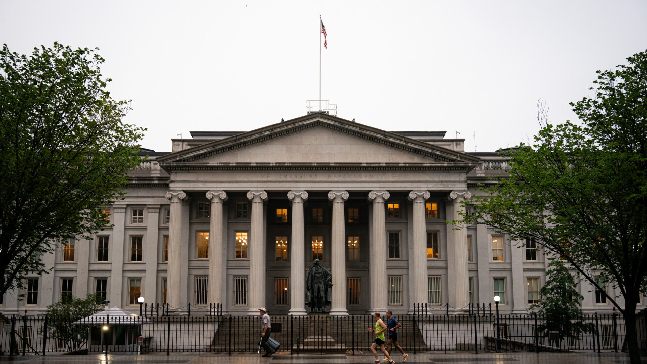 Runners outside the Treasury Department