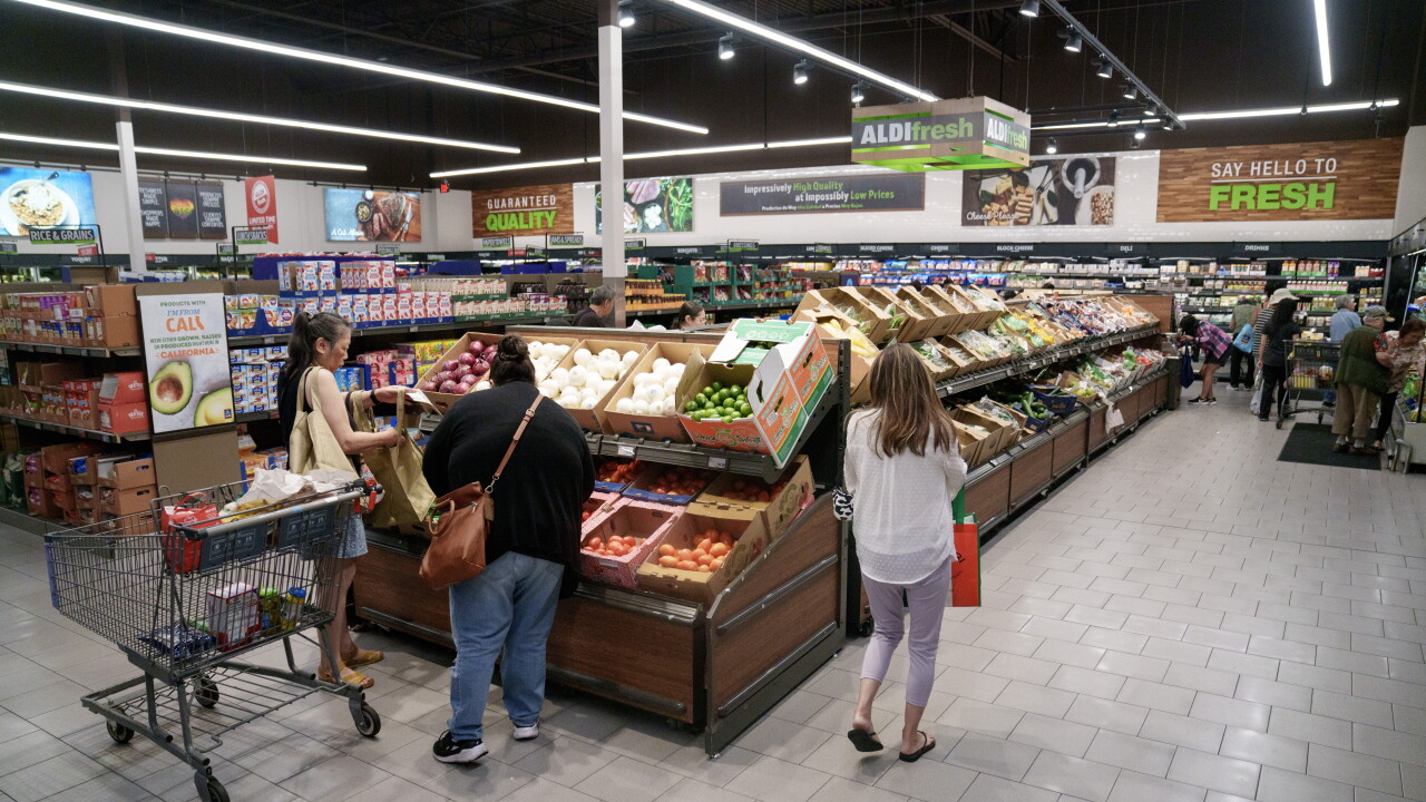 Shoppers at a supermarket in Alhambra, California