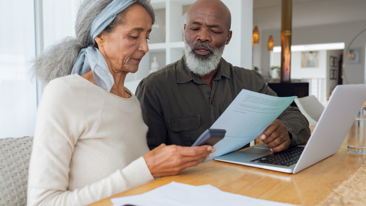 Older people looking at their finances