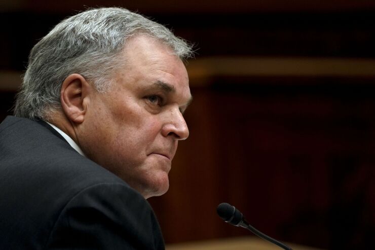 IRS Commissioner Charles Rettig speaking before Congress on October 7, 2020, about IRS operations during the coronavirus pandemic.