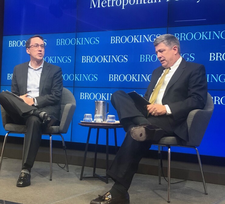 Left to right, DJ Gribbin, former special assistant to President Donald Trump, and John Porcari, former deputy secretary at the U.S. Department of Transportation.