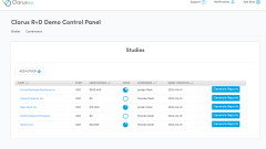 Clarus R+D practitioner dashboard