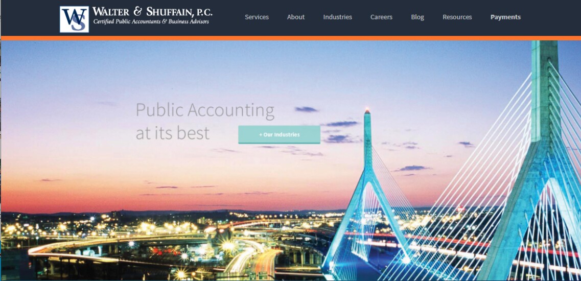 Best Firms 2020 - Walter & Shuffain website