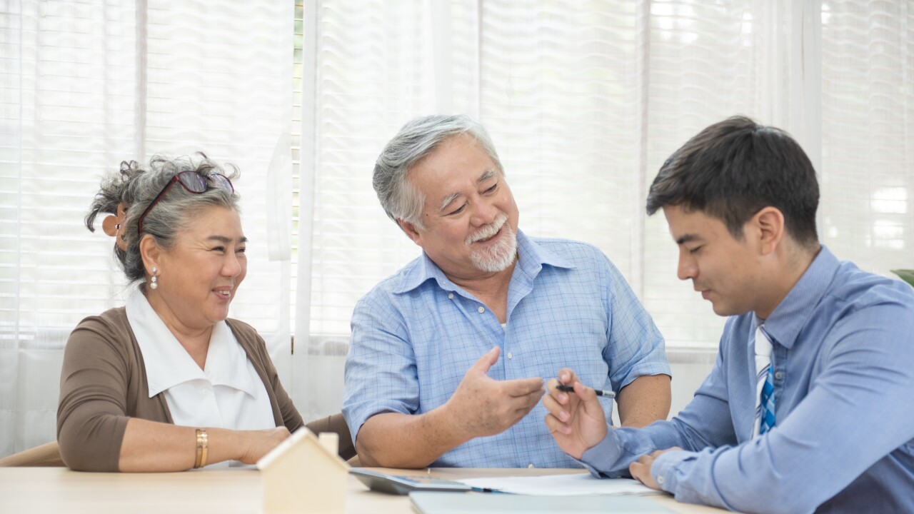 Senior clients young advisor