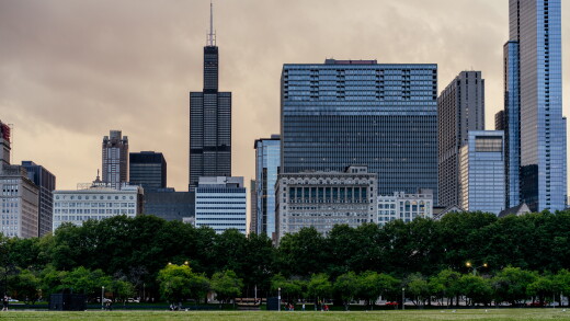 Downtown Chicago as seen from Grant Park