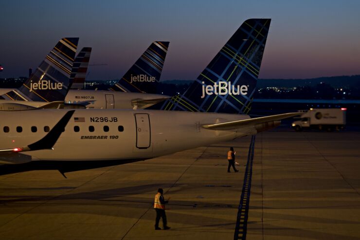 JetBlue Airways said Wednesday that it used the full $1 billion from an available loan facility.