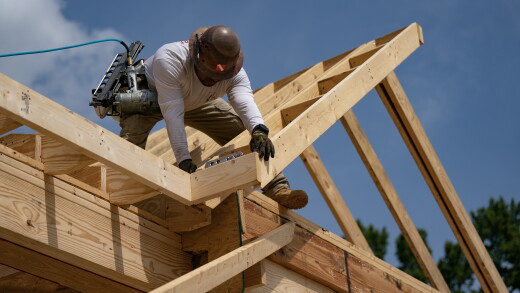 Homes under construction in Lillington, North Carolina, US.