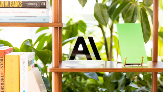 An Anthropic logo at its San Francisco headquarters.