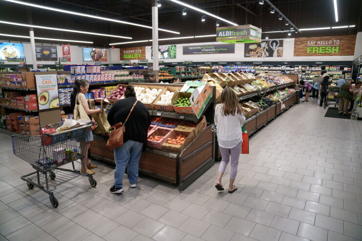 Shoppers at a supermarket in Alhambra, California
