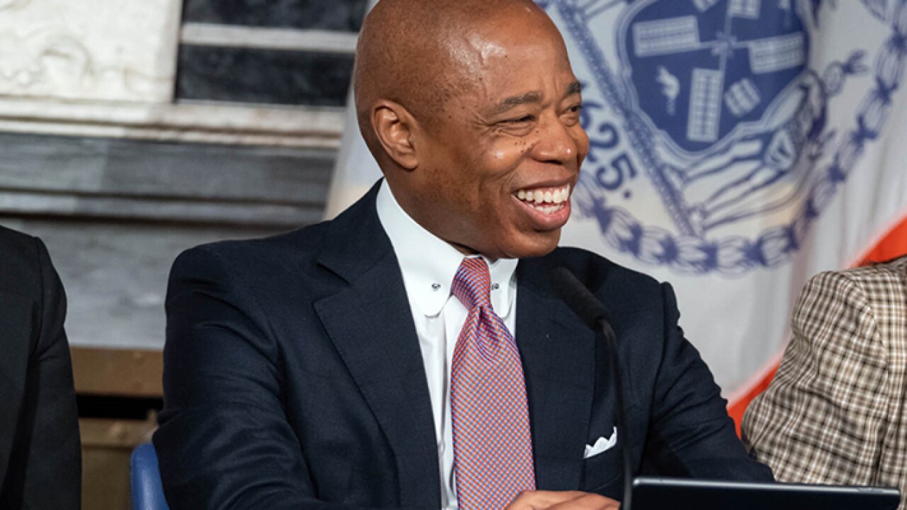 Mayor Eric Adams held an in-person media availability at City Hall on Tuesday.