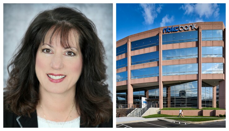 Anne Sharkey, chief risk officer of First Internet Bank, at left. Nbkc Bank at right.