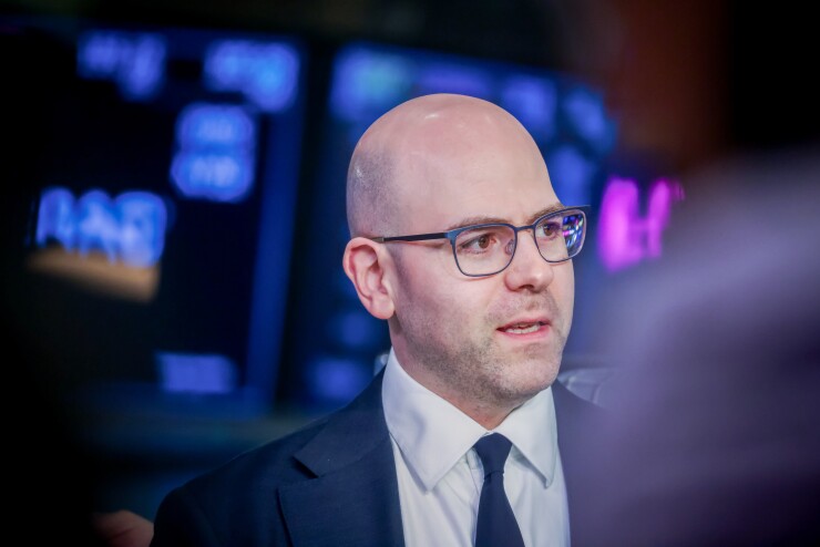 Stephen Miran, Federal Reserve governor, on the floor of the New York Stock Exchange.