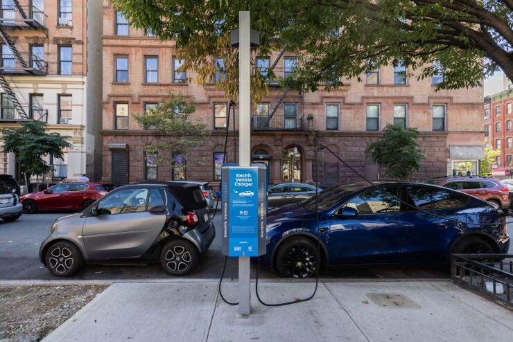 EV charging on the street of NYC