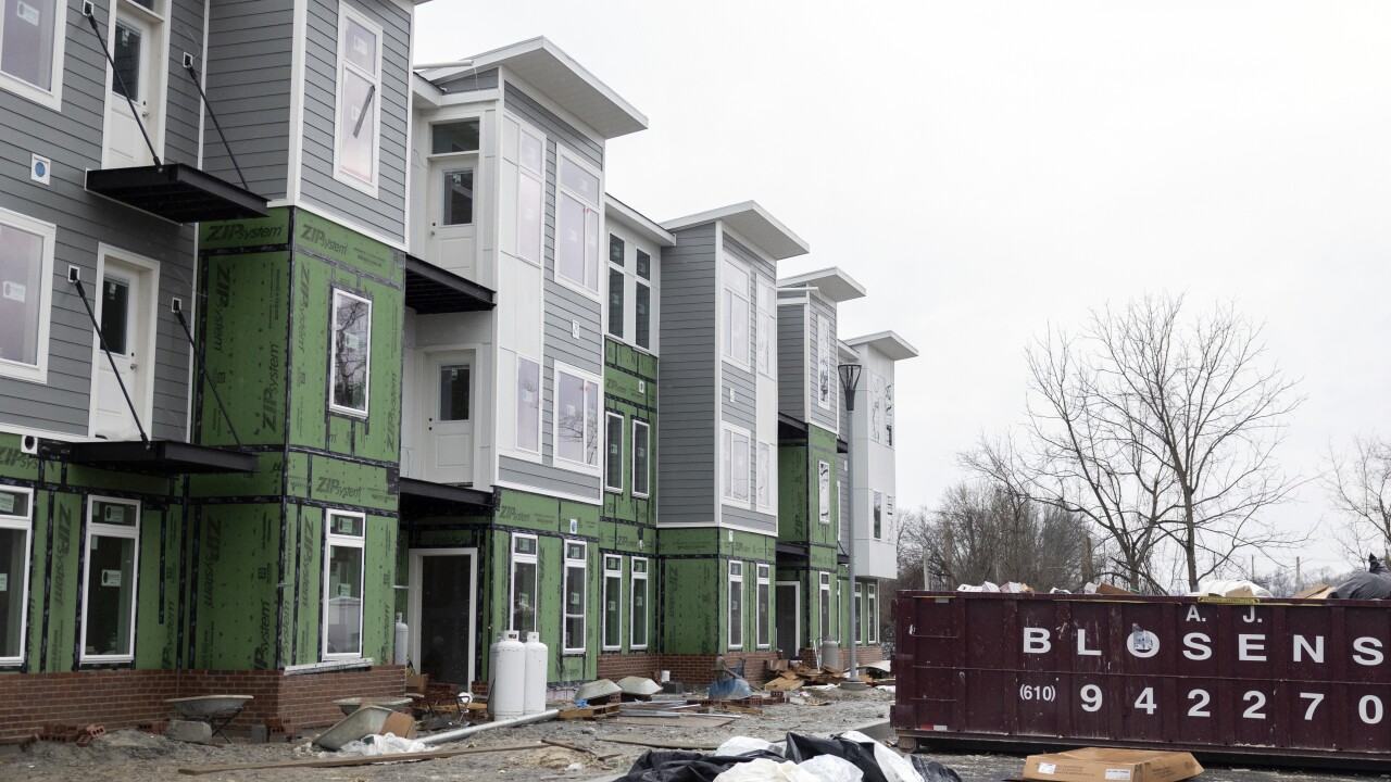 Construction at an affordable housing development in Coatesville, Pennsylvania.
