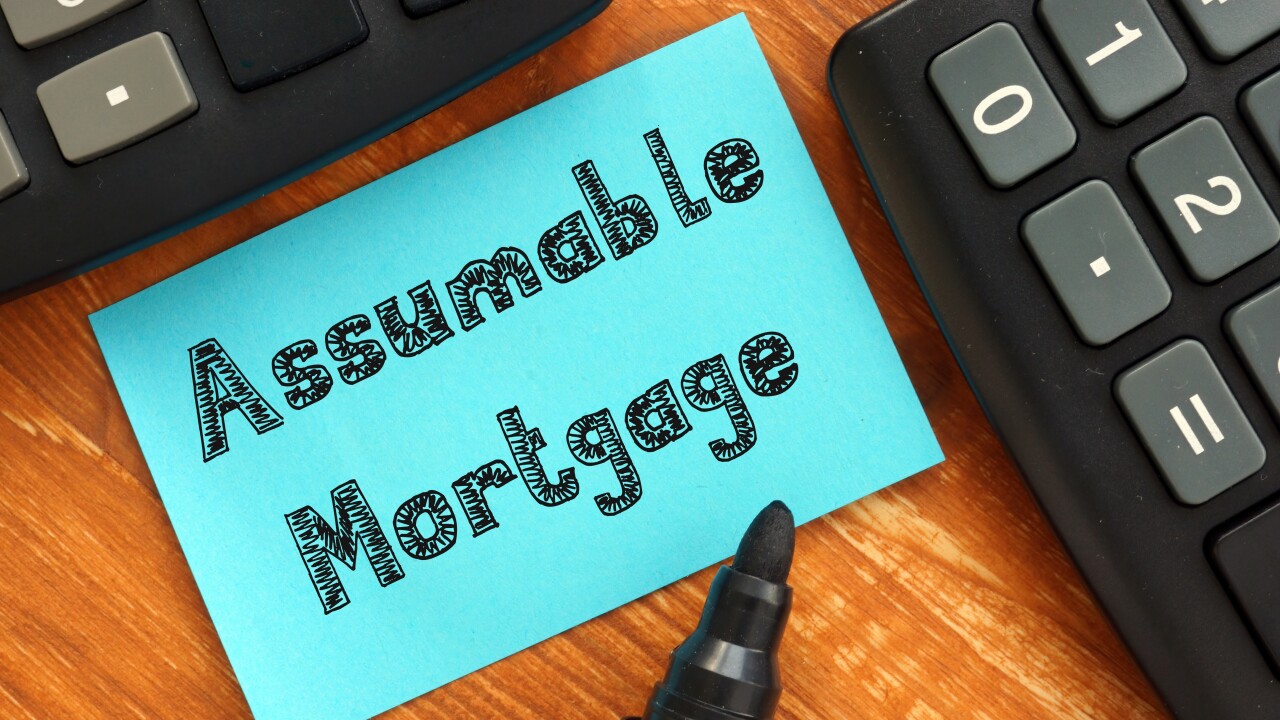 Business concept about Assumable Mortgage with phrase on the sheet.