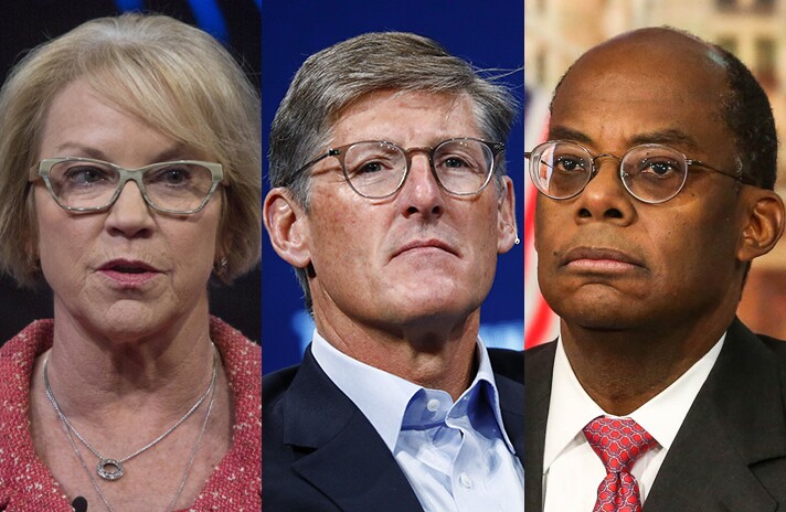 From left: Cathy Bessant, Chief Operations and Technology Officer, Bank of America; Michael Corbat, CEO of Citigroup; and Roger Ferguson, CEO of TIAA.