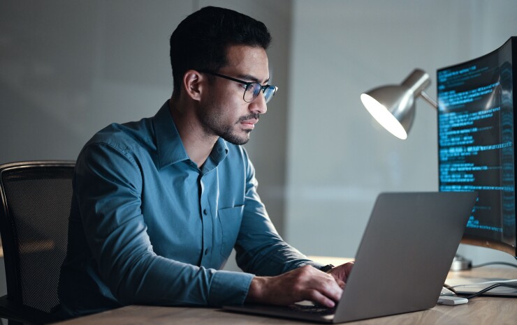 Man working on computer