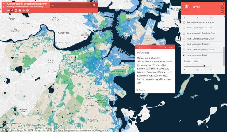 Climate Ready Boston map of flood risks