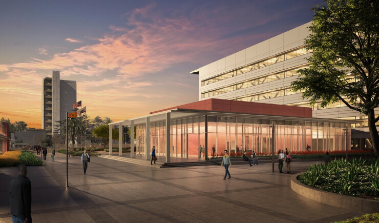 Rendering of planned civic center in Orange County, California.