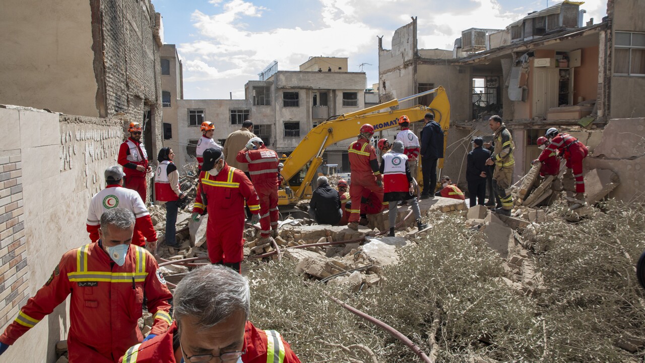 Iranian Red Crescent workers