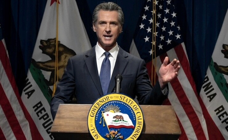 California Gov. Newsom presents 2024-25 January budget proposal on Jan. 10, 2023.