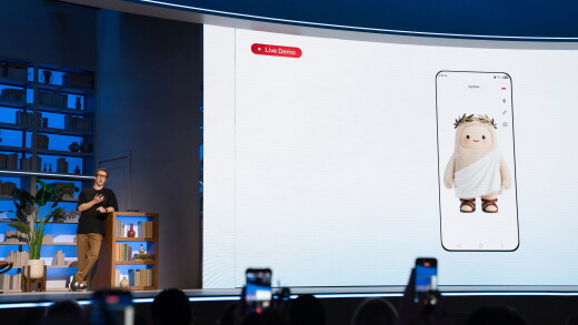 Mark Zuckerberg, Meta's CEO, demonstrating the company's Muse Ai agent onstage