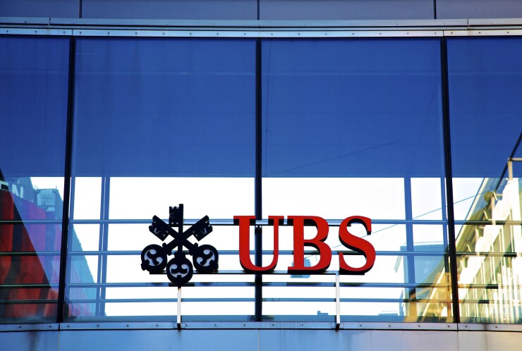 UBS logo on its office building
