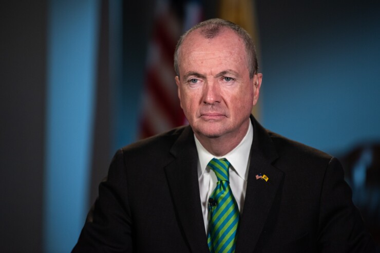 Phil Murphy, governor of New Jersey, listens during a Bloomberg Television interview in Newark, New Jersey, U.S., on Friday, March 8, 2019.