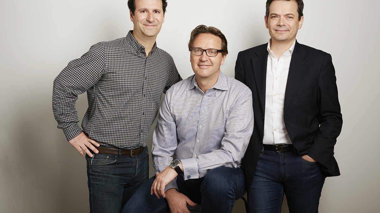 Extend cofounders (from left) Danny Morrow, CTO; Andrew Jamison, CEO; and Guillaume Bouvard, COO.