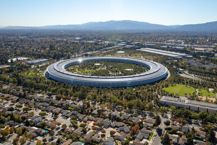 The Apple campus in Cupertino
