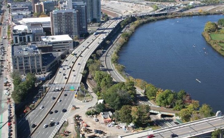 The Massachsetts Turnpike stretch through Boston's Allston neighborhood.