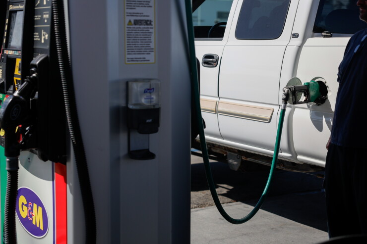 A vehicle is refueled with diesel fuel at a G&M gas station in Torrance, California.