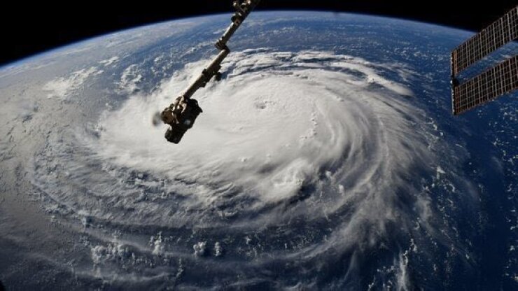 Hurricane Florence in the Atlantic Ocean in this view captured from the International Space Station by NASA astronaut Ricky Arnold.