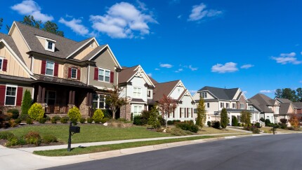 Street of large suburban homes
