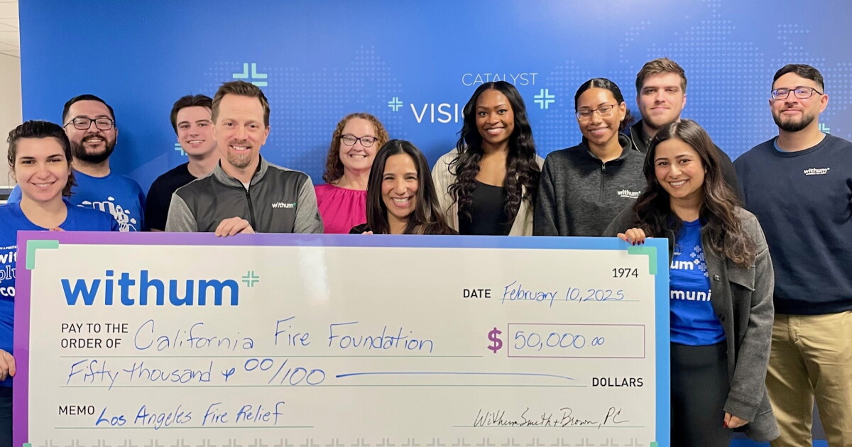 On the move: Withum donates K for wildfire relief On the move: Withum donates K for wildfire relief