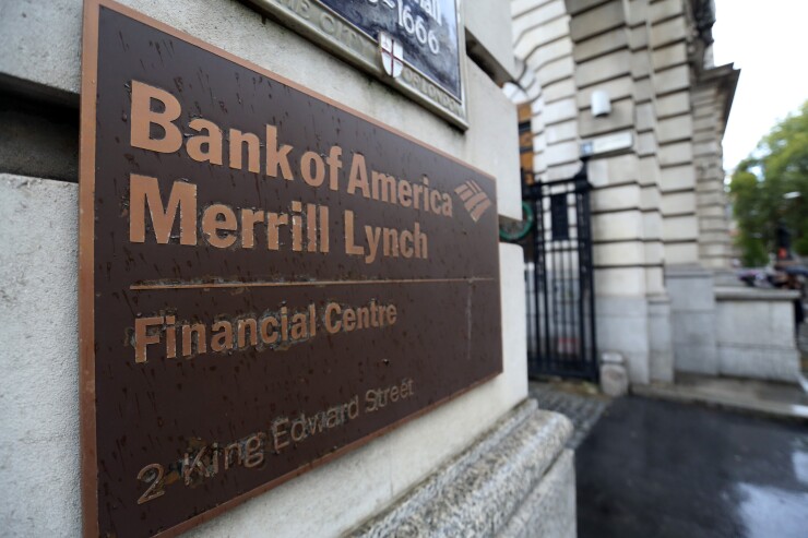 Entrance Bank of America Merrill Lynch Financial Centre in London on October 9, 2014 BLOOMBERG NEWS