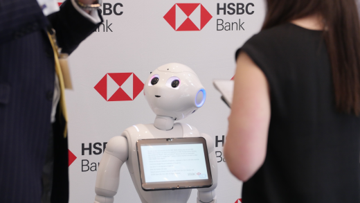 Pepper, HSBC's humanoid robot, chats up humans in its Midtown branch.