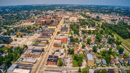 Aerial view of Hammond, Indiana