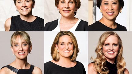 Clockwise, from top left: Barb Godin of Regions Financial, Diane Schumaker-Krieg of Wells Fargo Securities, Yie-Hsin Hung of New York Life Investment Management, Yolande Piazza of Citi FinTech, Kate Quinn of U.S. Bank, and Sandie O'Connor of JPMorgan Chase.